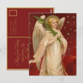Carte Postale Red Gold Victorian Christmas Angel (Devant / Derrière)