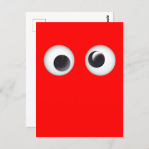 Carte Postale Red Googly Eyes Saint Valentin