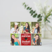 Carte Postale Red Graduate Photo Collage Moderne Graduation (Debout devant)