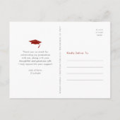 Carte Postale Red graduation photo audacieuse typographie merci (Dos)