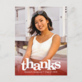 Carte Postale Red graduation photo audacieuse typographie merci (Devant)