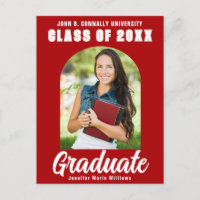 Red Graduation Photo Modern Bold Graduation