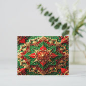 Carte Postale Red Green Decorative Holiday Postcard (Debout devant)