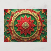Carte Postale Red Green Decorative Holiday Postcard (Devant)