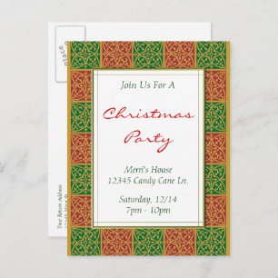 Carte postale Red Green Motif Custom Christmas Par