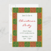 Carte postale Red Green Motif Custom Christmas Par (Devant / Derrière)
