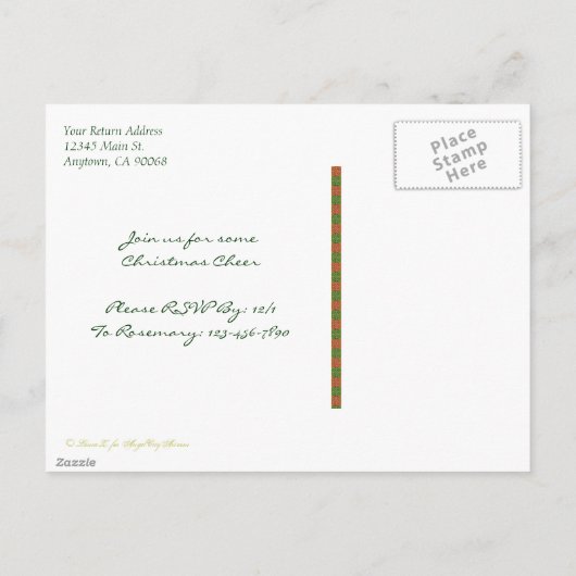 Carte postale Red Green Motif Custom Christmas Par (Dos)