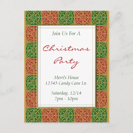 Carte postale Red Green Motif Custom Christmas Par (Devant)