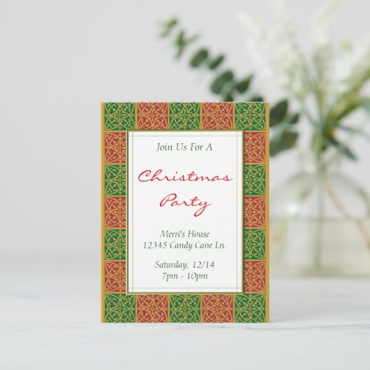 Carte postale Red Green Motif Custom Christmas Par (Debout devant)