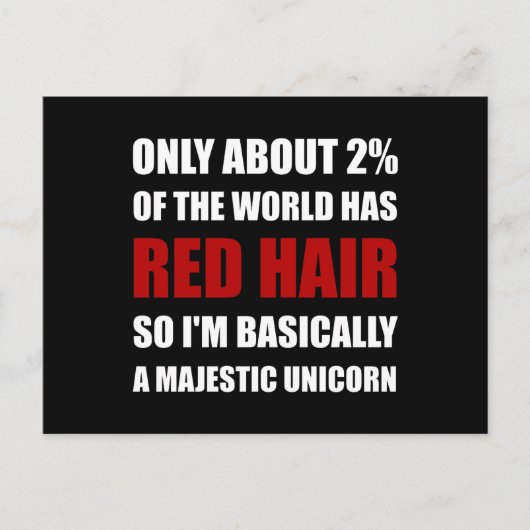 Carte Postale Red Hair Majestic Unicorn (Devant)