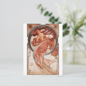 Carte Postale Red Haired Dancing Girl - Mucha (Debout devant)