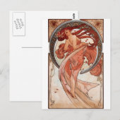 Carte Postale Red Haired Dancing Girl - Mucha (Devant / Derrière)