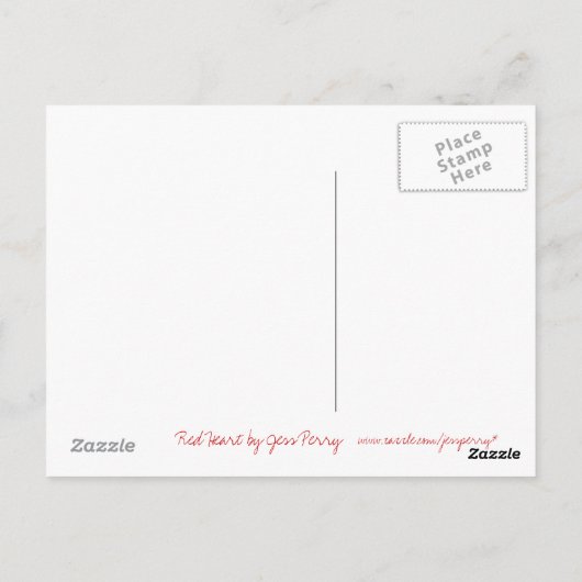 Carte postale Red Heart (Dos)