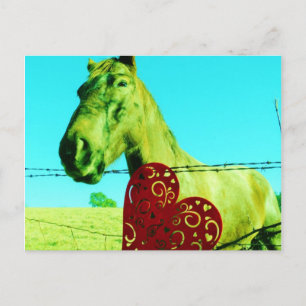 Carte Postale Red Heart and Horse