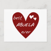 Carte Postale Red Heart Best Abuela Ever T-shirts et cadeaux (Devant)