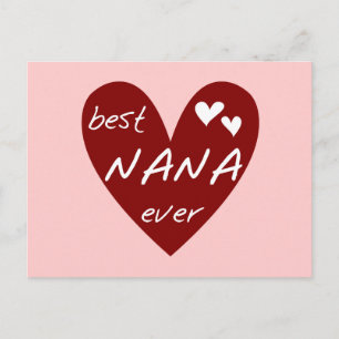Carte Postale Red Heart Best Nana Ever T-shirts et cadeaux
