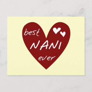 Carte Postale Red Heart Best Nani T-shirts et GIfts Ever