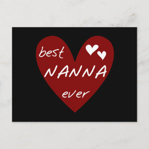 Carte Postale Red Heart Best Nanna T-shirts et cadeaux Ever