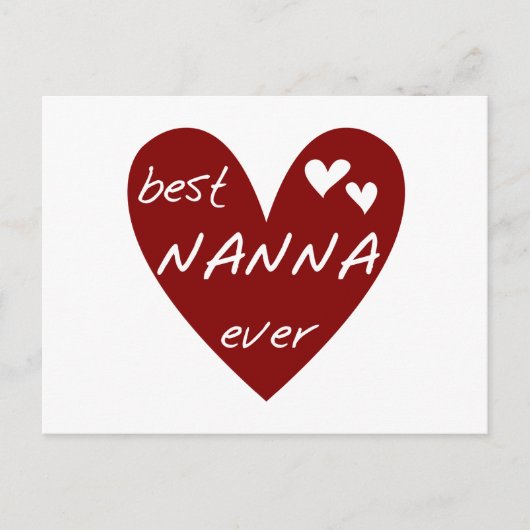 Carte Postale Red Heart Best Nanna T-shirts et cadeaux Ever (Devant)
