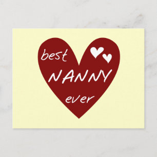 Carte Postale Red Heart Best Nanny Ever T-shirts et cadeaux