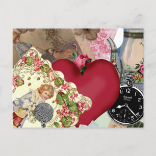 Carte Postale Red Heart et Paris