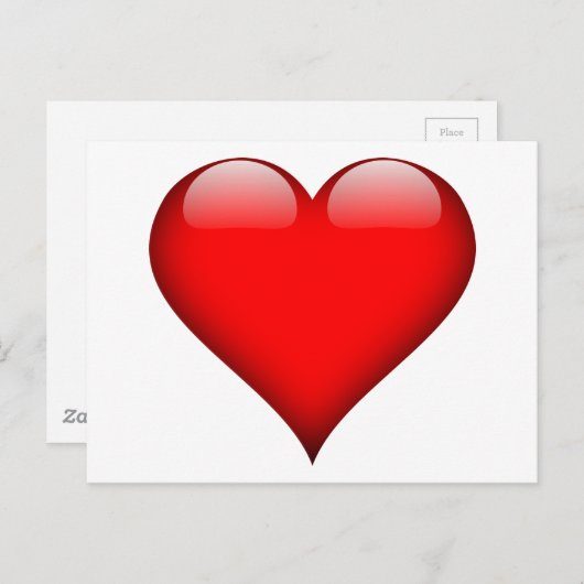Carte Postale Red Heart Love (Devant / Derrière)