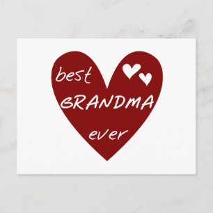 Carte Postale Red Heart Meilleur Grand-mère T-shirts et cadeaux