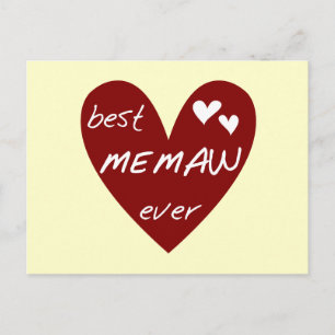 Carte Postale Red Heart Meilleur Mémo T-shirts et cadeaux Ever