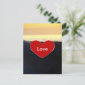 Carte Postale Red Heart & Sea Wave Love Script (Debout devant)