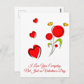 Carte Postale Red Heart Valentine, (Devant / Derrière)