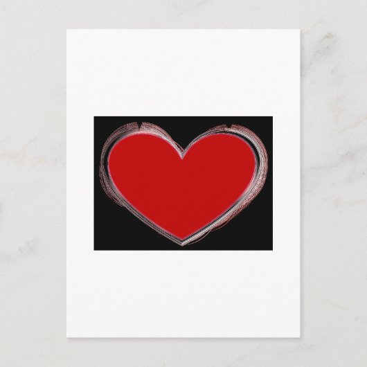 Carte postale Red Heart White Pop Art Love (Devant)