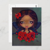 Carte postale "Red Hibiscus Fairy" (Devant / Derrière)