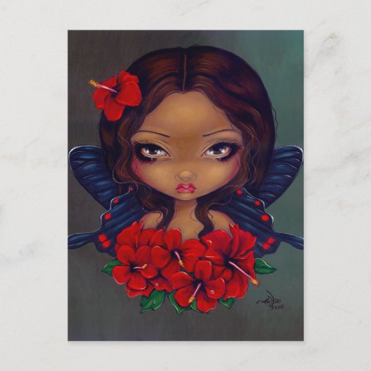 Carte postale "Red Hibiscus Fairy" (Devant)