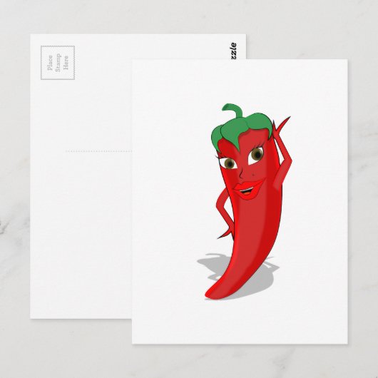 Carte Postale Red Hot Pepper Diva (Devant / Derrière)