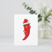 Carte Postale Red Hot Pepper Diva Avec Casquette Santas (Debout devant)