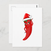 Carte Postale Red Hot Pepper Diva Avec Casquette Santas (Devant / Derrière)
