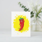 Carte Postale Red Hot Pepper Diva Paint Splatter (Debout devant)