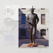 Carte Postale Red John F. Les fleurs de la statue de Kennedy (Devant / Derrière)