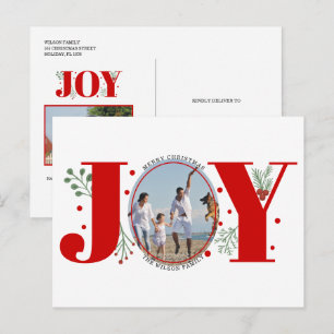 Carte Postale Red Joy avec baies Noël photo