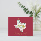 Carte Postale Red Joy Feuilles de vacances Texas Shape (Debout devant)