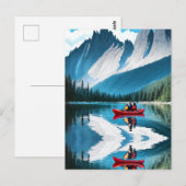 Carte Postale Red Kayak | Famille Kayak Ensemble (Devant / Derrière)