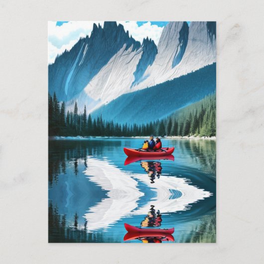 Carte Postale Red Kayak | Famille Kayak Ensemble (Devant)