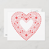 Carte Postale Red Lace Heart (Devant / Derrière)
