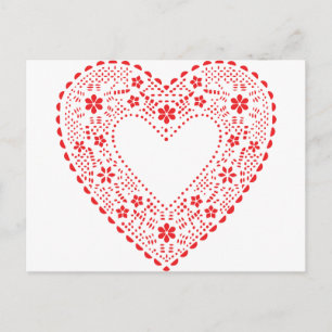 Carte Postale Red Lace Heart