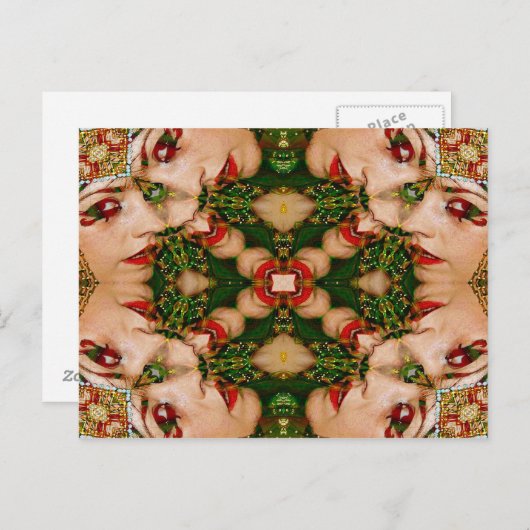 Carte Postale Red Lips Mandala (Devant / Derrière)