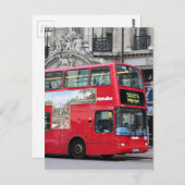 Carte Postale Red London Double Decker Bus, Angleterre (Devant / Derrière)