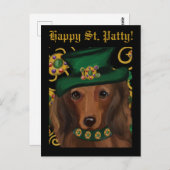 Carte Postale Red Long Haired Dachshund (Devant / Derrière)