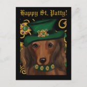 Carte Postale Red Long Haired Dachshund (Devant)