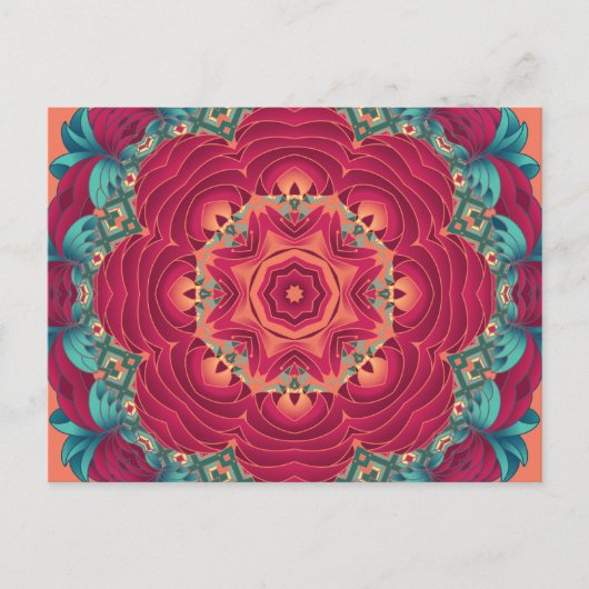 Carte Postale Red Lotus Mandala (Devant)
