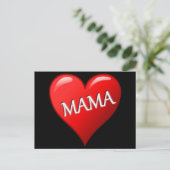 Carte Postale Red Mama Heart avec Arrière - plan noir (Debout devant)